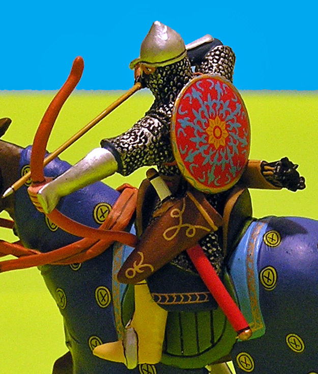 Partricolare scudo e arco